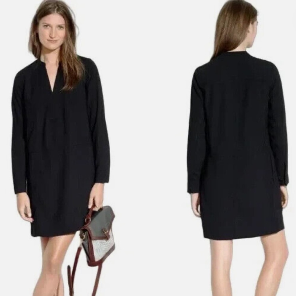 Madewell Black Long Sleeve director tunic/shift dress